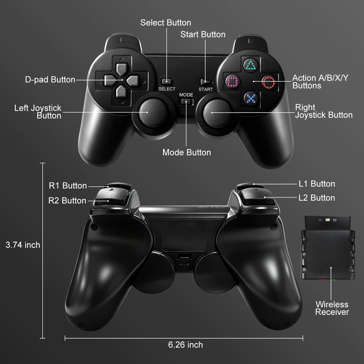 2 Pack 2.4GHz Wireless Controller W241