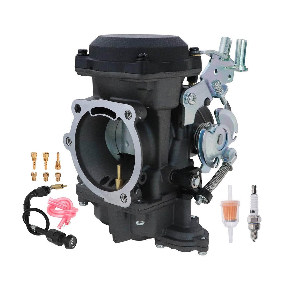 40mm Carburetor & Choke Cable with Spark Plug Fuel Filter Jets R675972