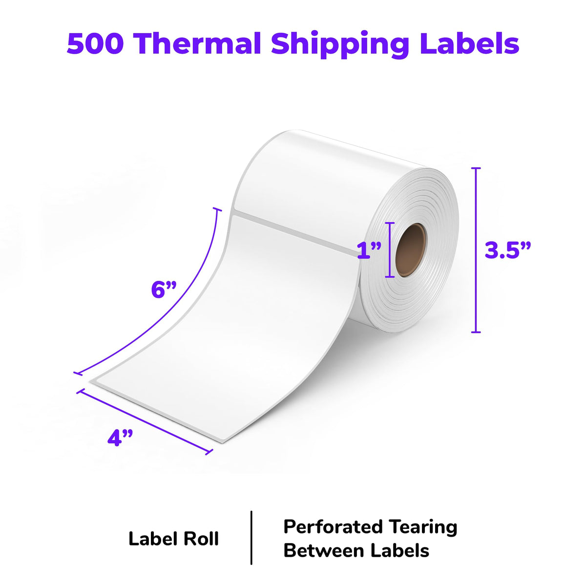 4x6 Direct Thermal Shipping Labels 500 Label Roll B554
