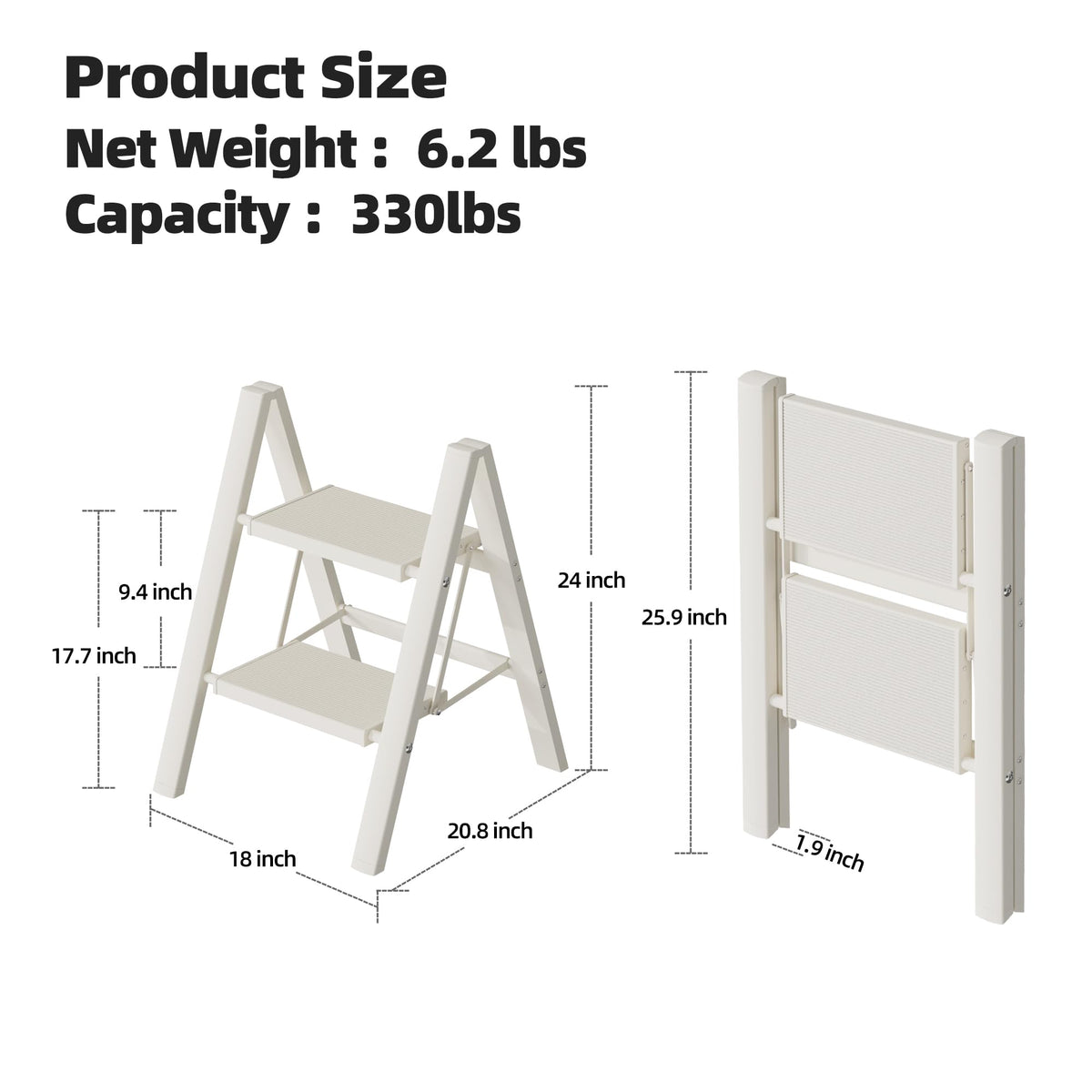 Aluminum Foldable 2 Step Stool Y53035
