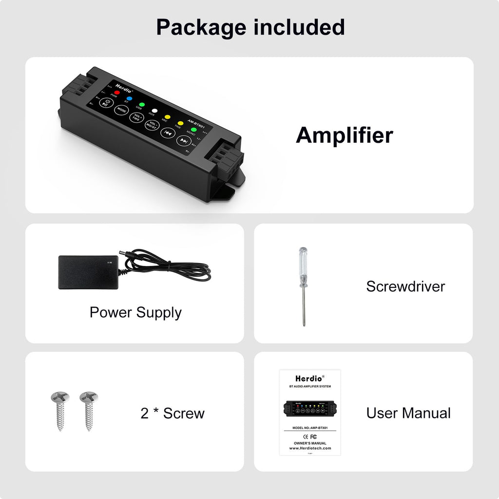 4-Channel Bluetooth Amplifier 200W with Power Supply M9649