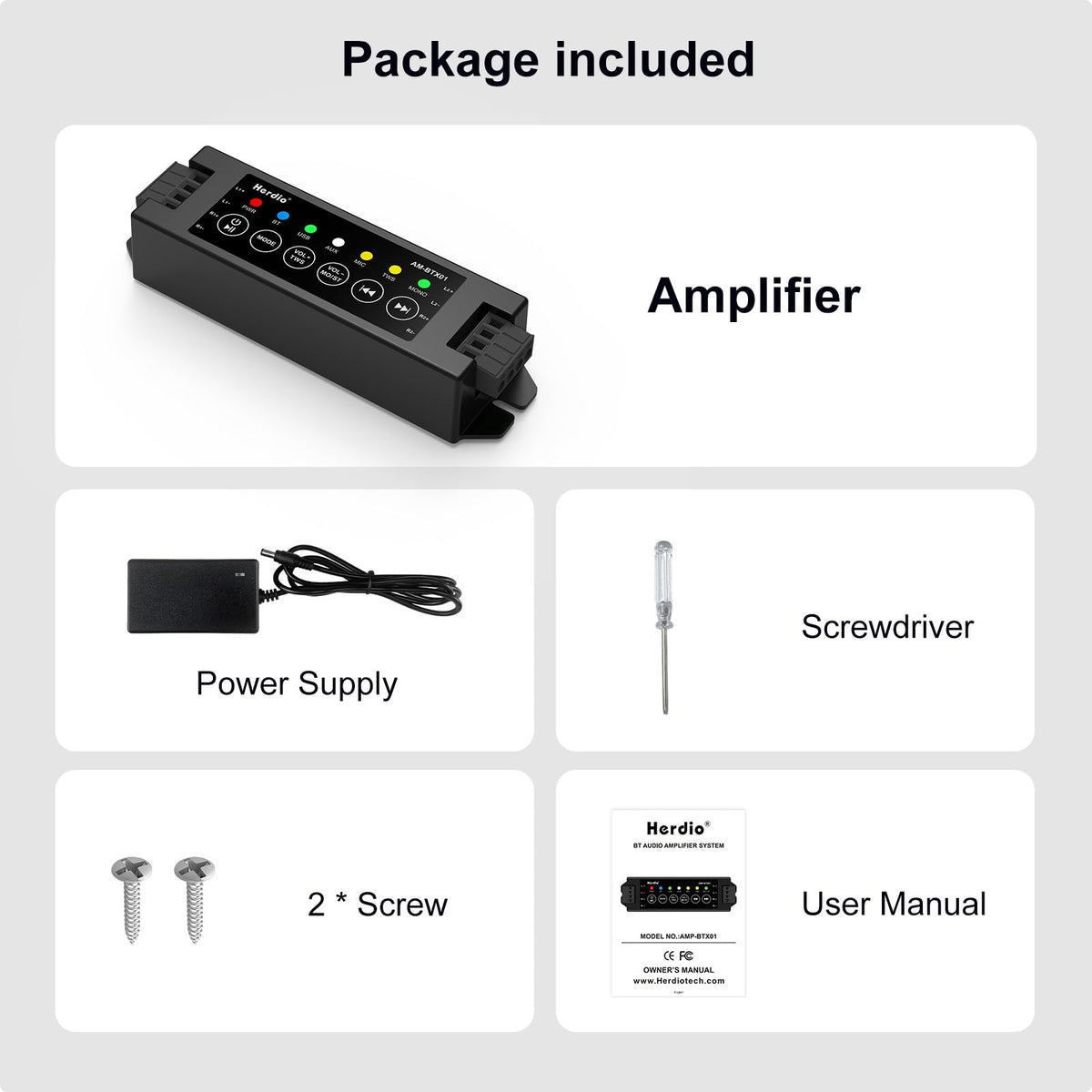 4-Channel Bluetooth Amplifier 200W with Power Supply M9649
