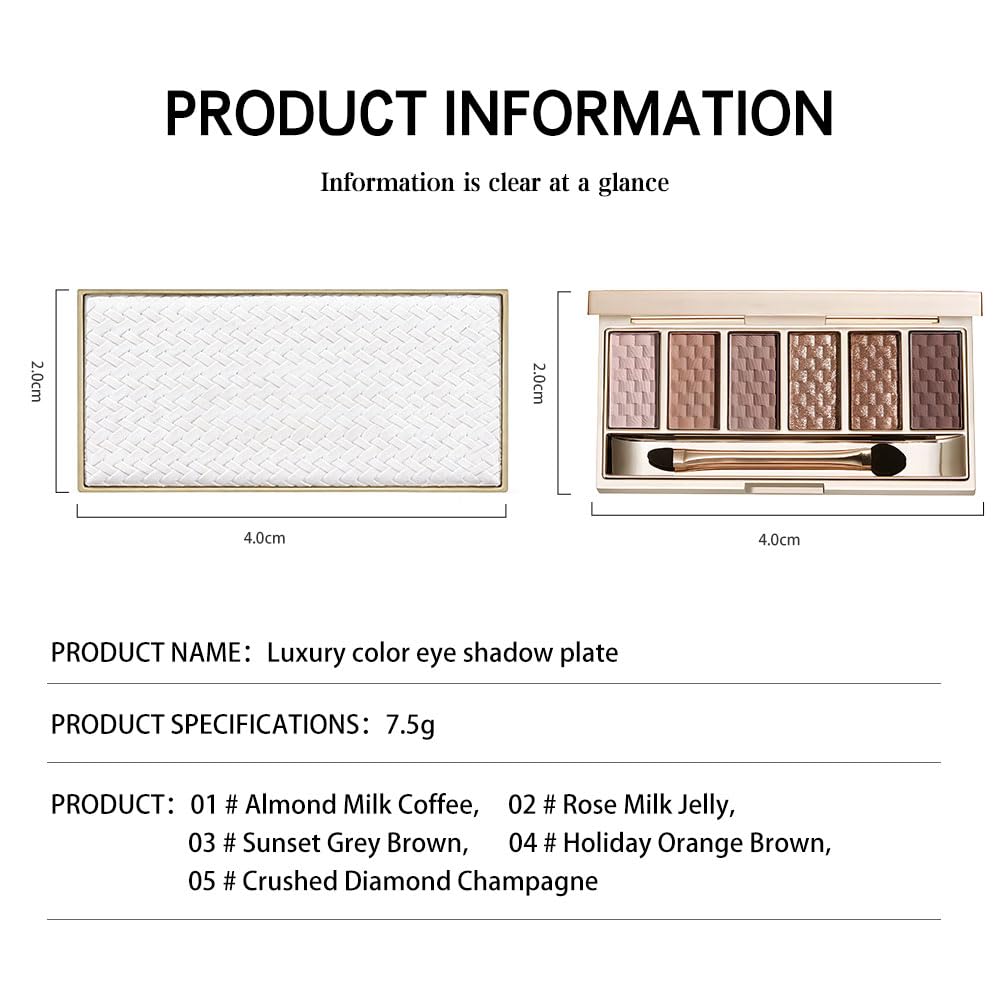 Nude Brown 6 Shade Matte & Shimmer Eyeshadow Palette V407