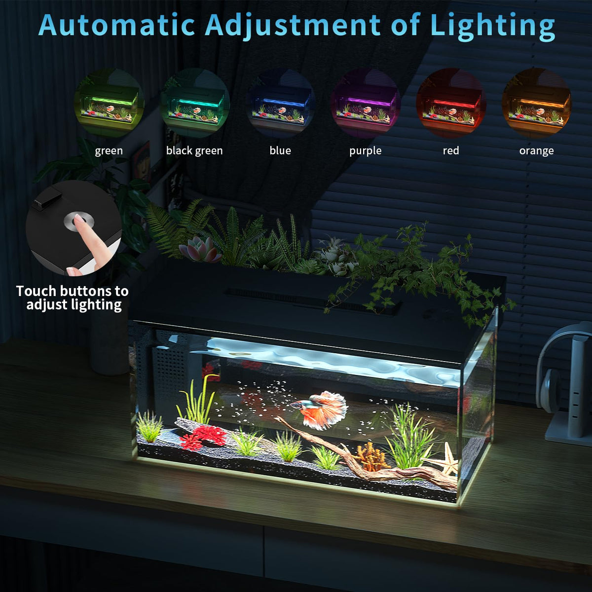 3.7 Gallon Betta Fish Tank Kit with Filter Light Water Pump C124903
