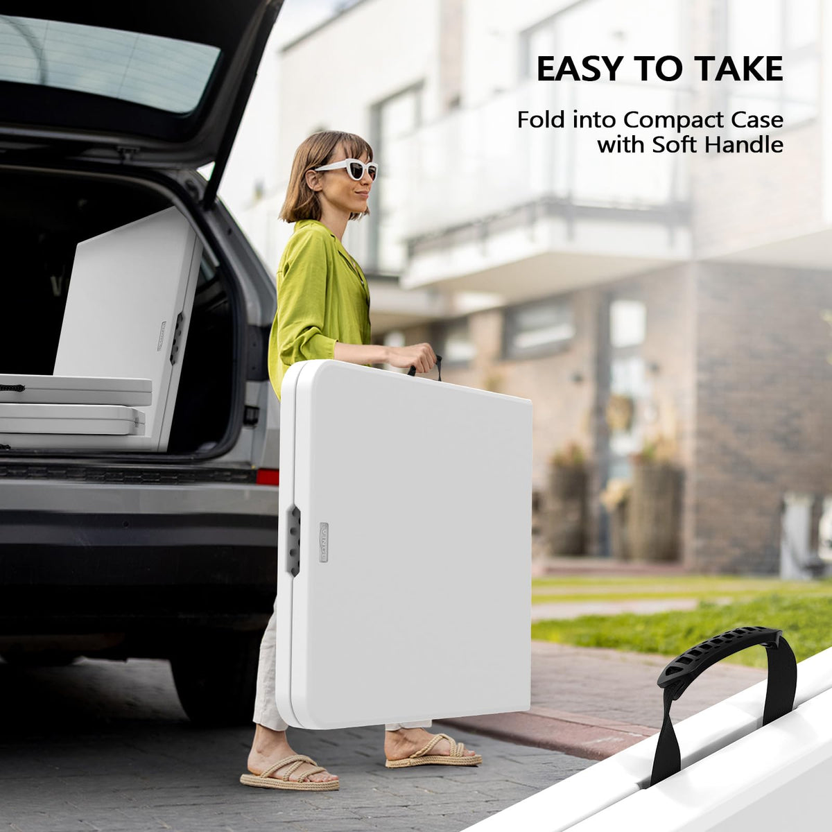 White 6-Foot Portable Plastic Folding Table 2 Pack F122