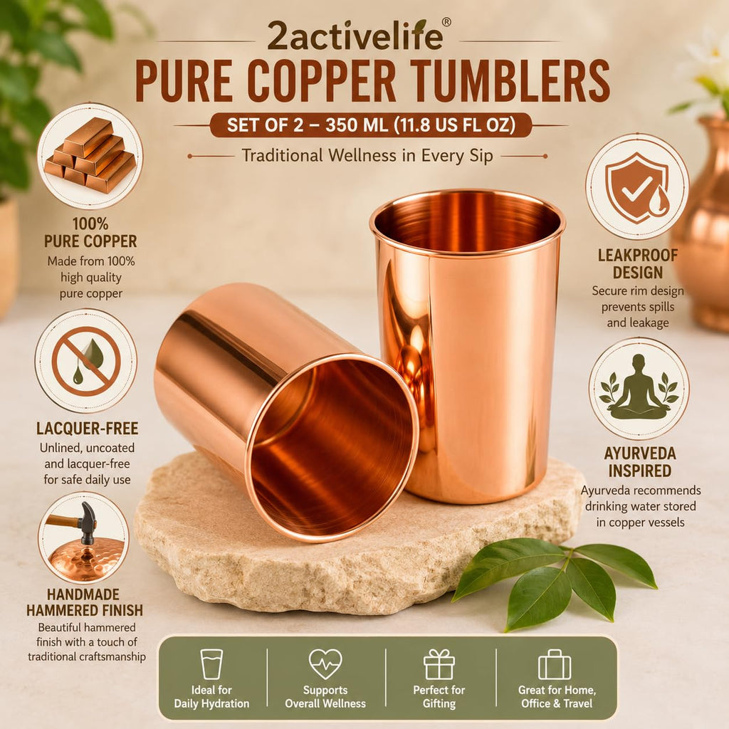Copper Drinking Cups Set of 2, 350ml Unlined Uncoated K170278