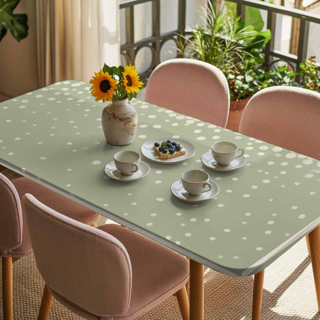 Cream Speckle Fitted Rectangle Tablecloth 32" x 72" A472
