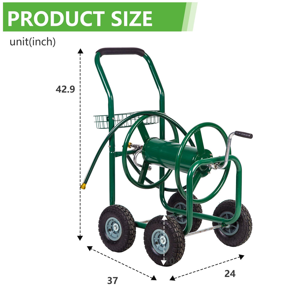 Garden Hose Reel Cart with 4 Wheels D812