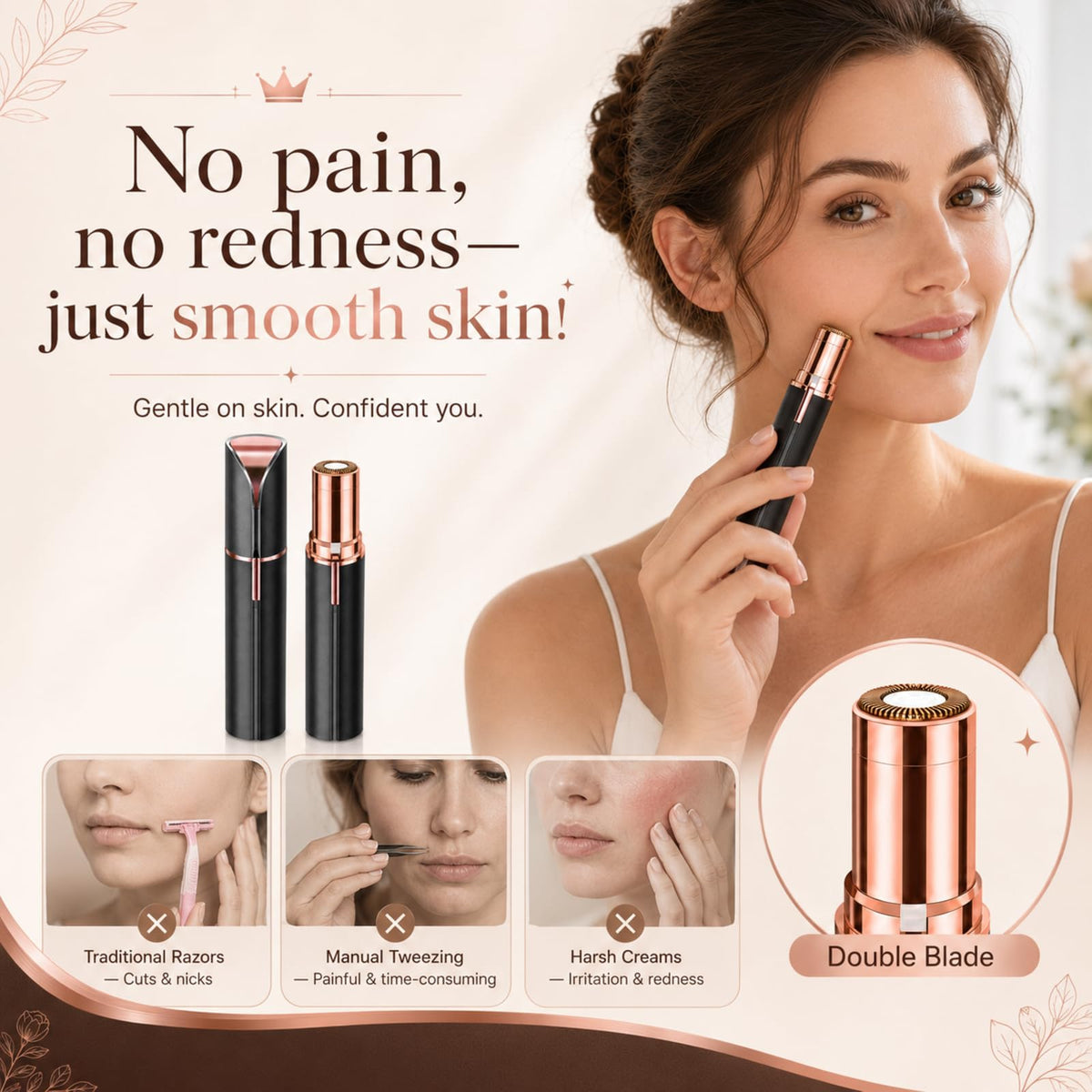 Facial Hair Removal with 2 Replacement Heads P46875