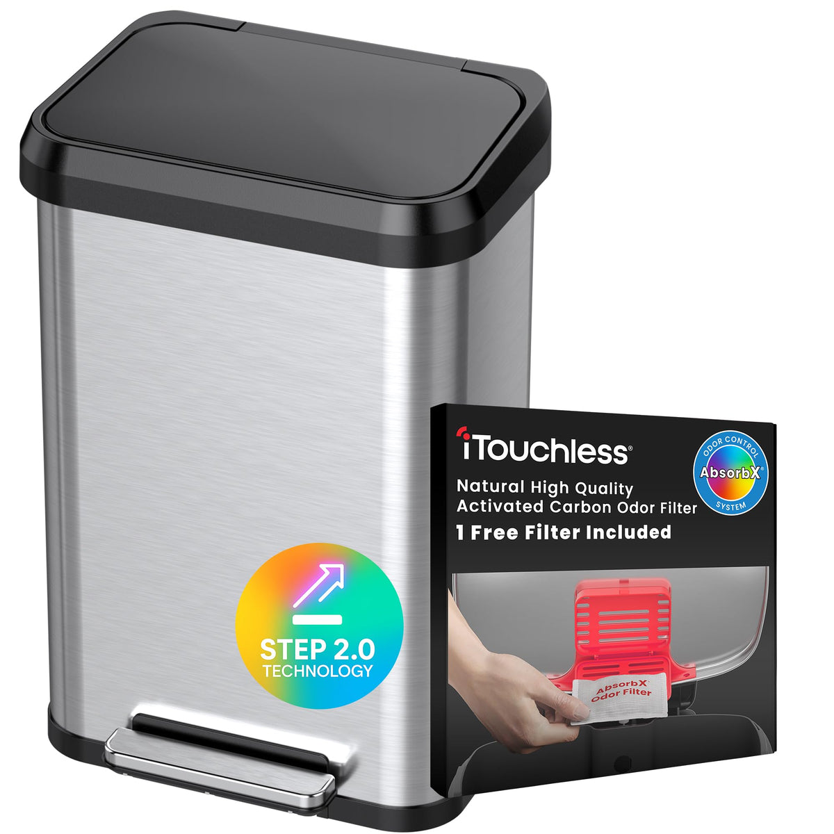 13.2 Gallon Stainless Steel Kitchen Trash Can W340931