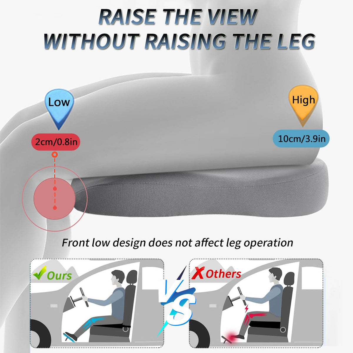 Black Memory Foam Wedge Seat Cushion M534289