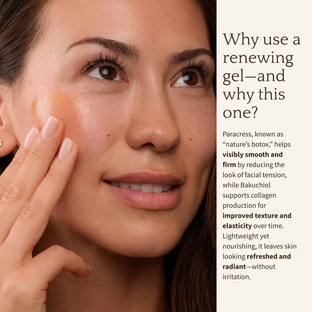 Antioxidant Renewing Gel Face Moisturizer with Bakuchiol Vitamin C Ester & Prickly Pear 1 oz D797