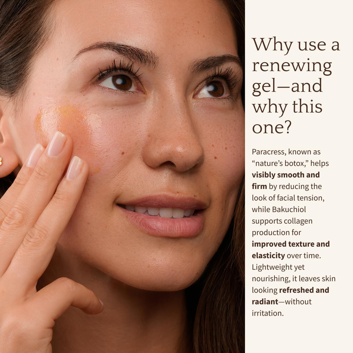 Antioxidant Renewing Gel Face Moisturizer with Bakuchiol Vitamin C Ester & Prickly Pear 1 oz D797