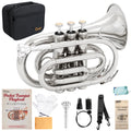 Bb Portable Pocket Trumpet with Case, 7C Mouthpiece and Cleaning Kit P123