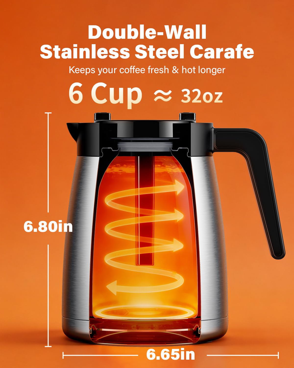 Single Serve Coffee Maker with Thermal Carafe, Matte Black U33786