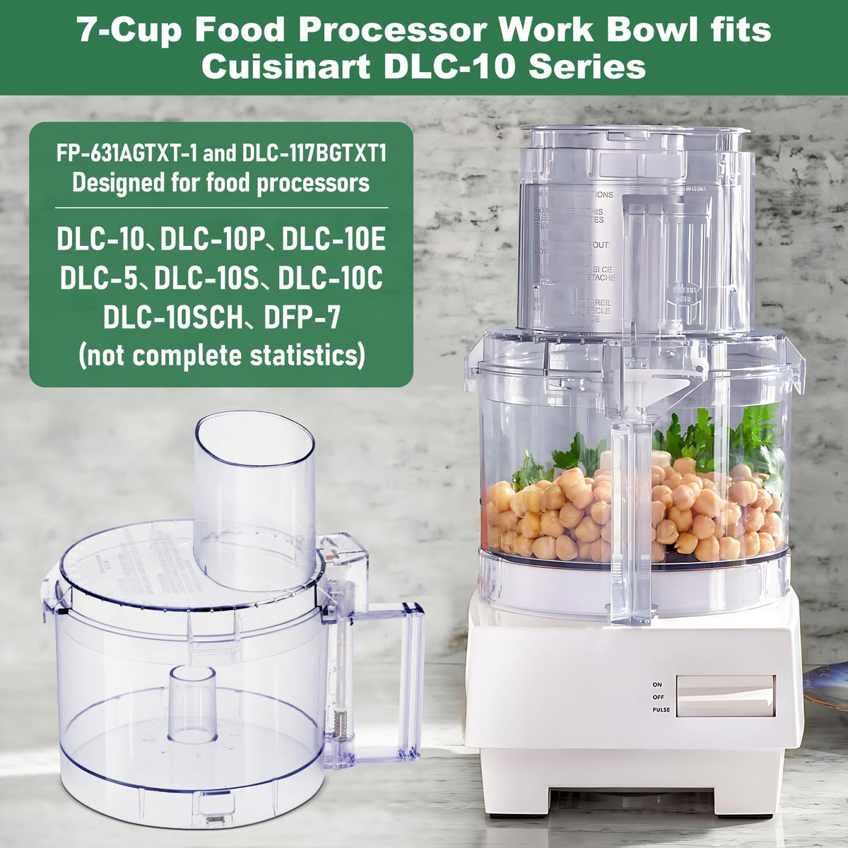 7-cup Food Processor Work Bowl with 4 Locking Tabs Z357274
