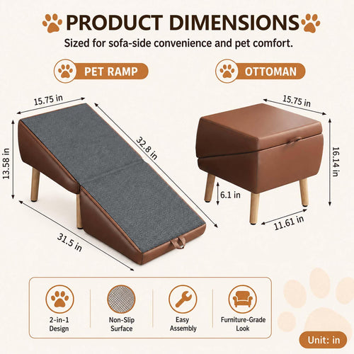 16" H Foldable Wooden Pet Stairs P903