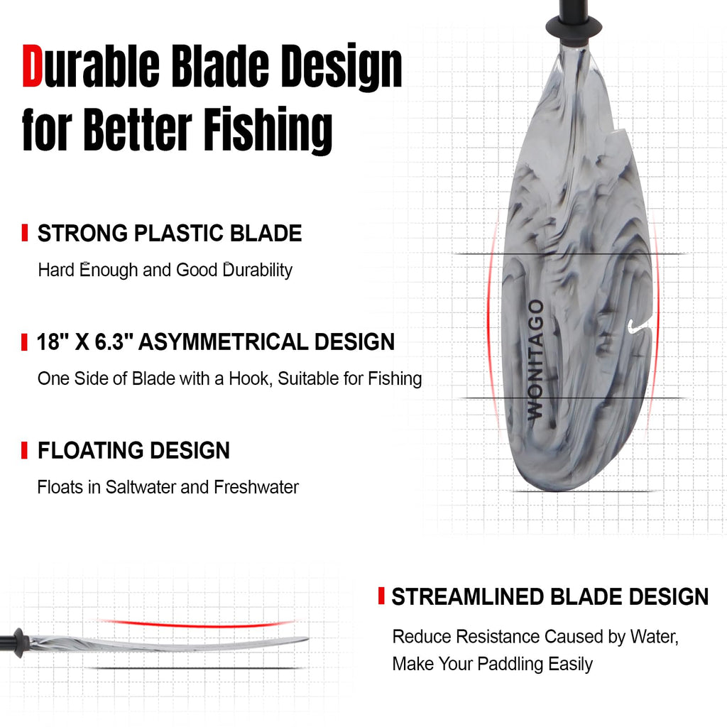 Adjustable Kayak Paddle with Leash I968