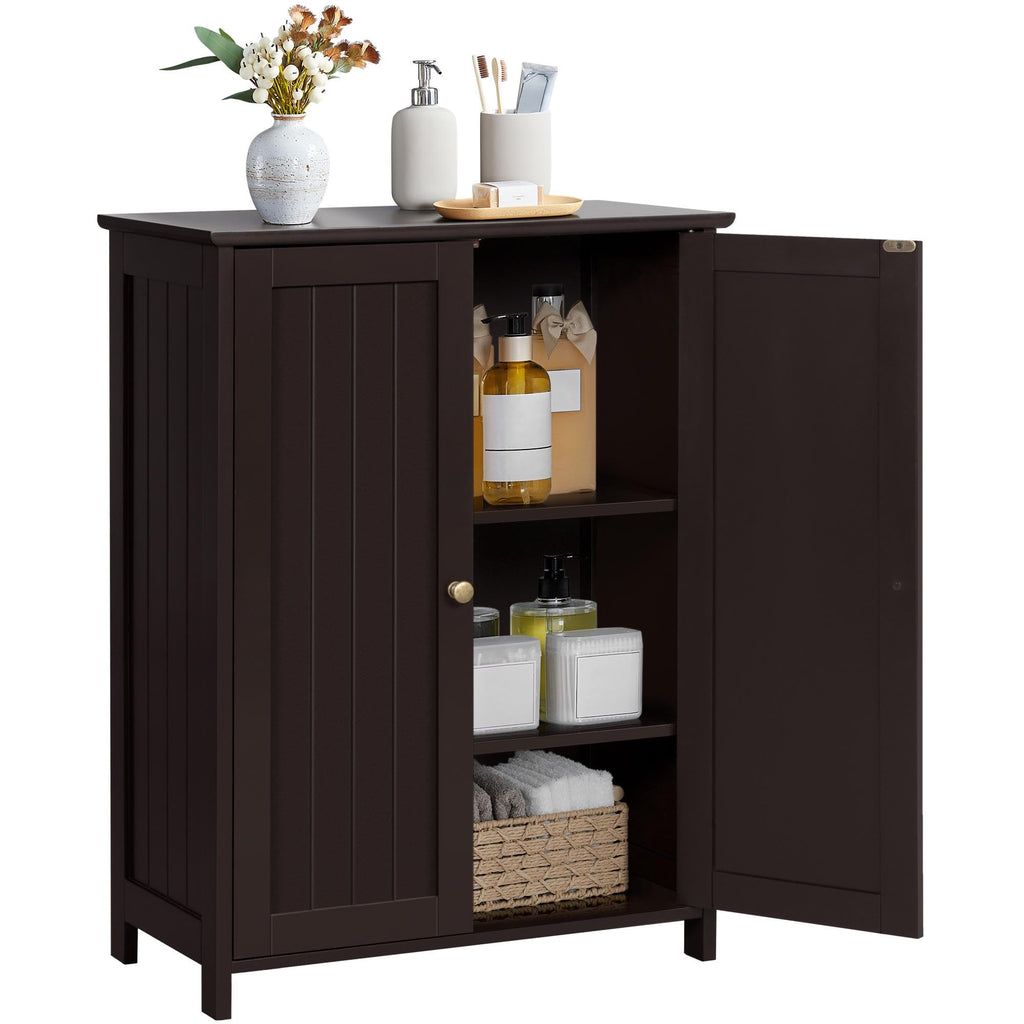 Small Espresso Bathroom Storage Cabinet with 2 Doors L50649