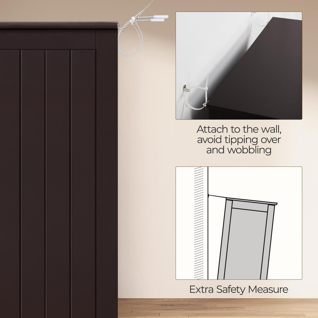Small Espresso Bathroom Storage Cabinet with 2 Doors L50649