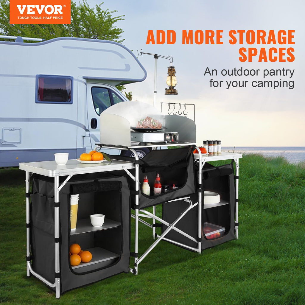 Folding Aluminum Camping Kitchen Table with Storage Bag G1554