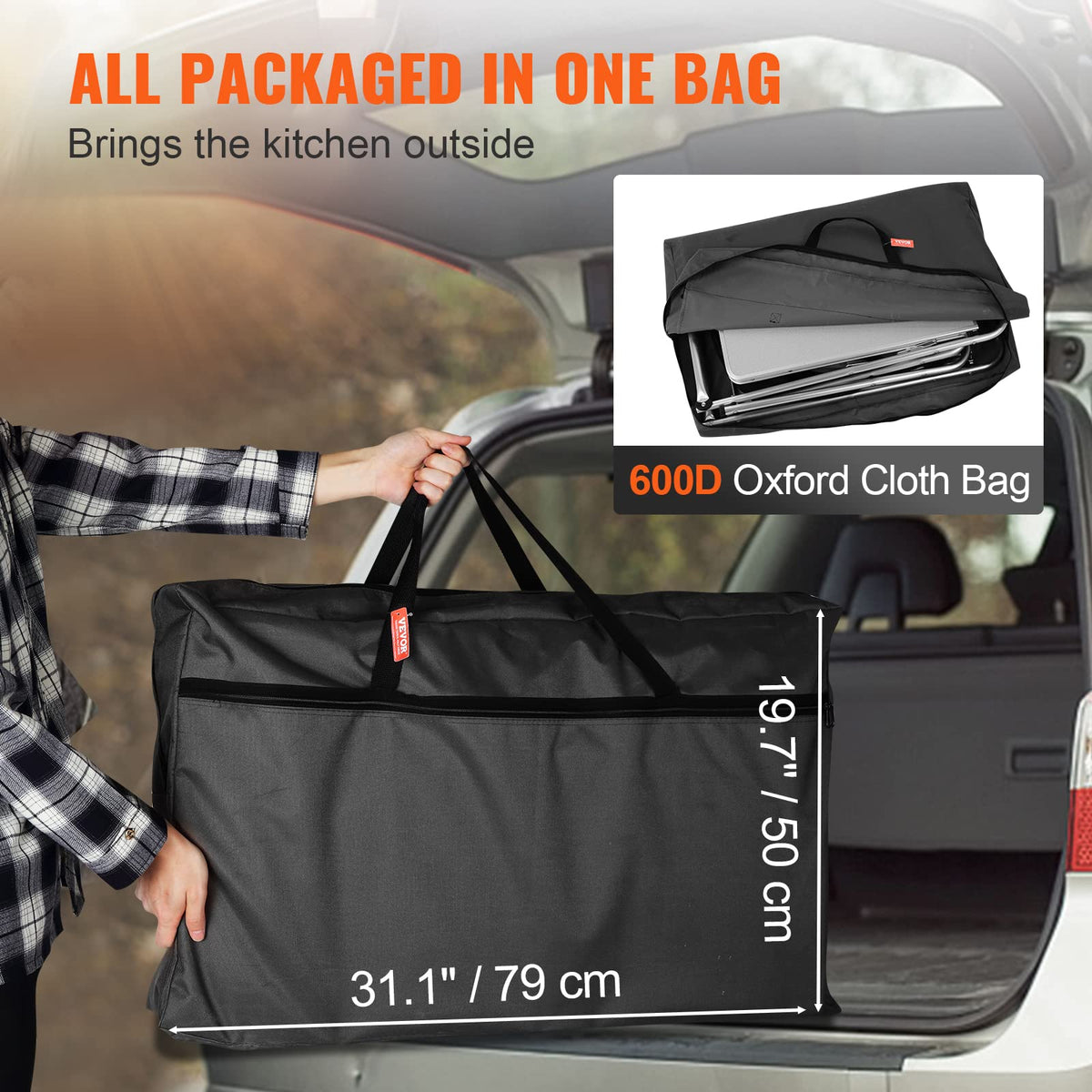 Folding Aluminum Camping Kitchen Table with Storage Bag G1554