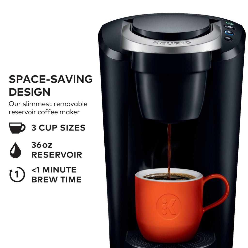 Black Single-Serve Coffee Maker with 3 Brew Sizes D327788