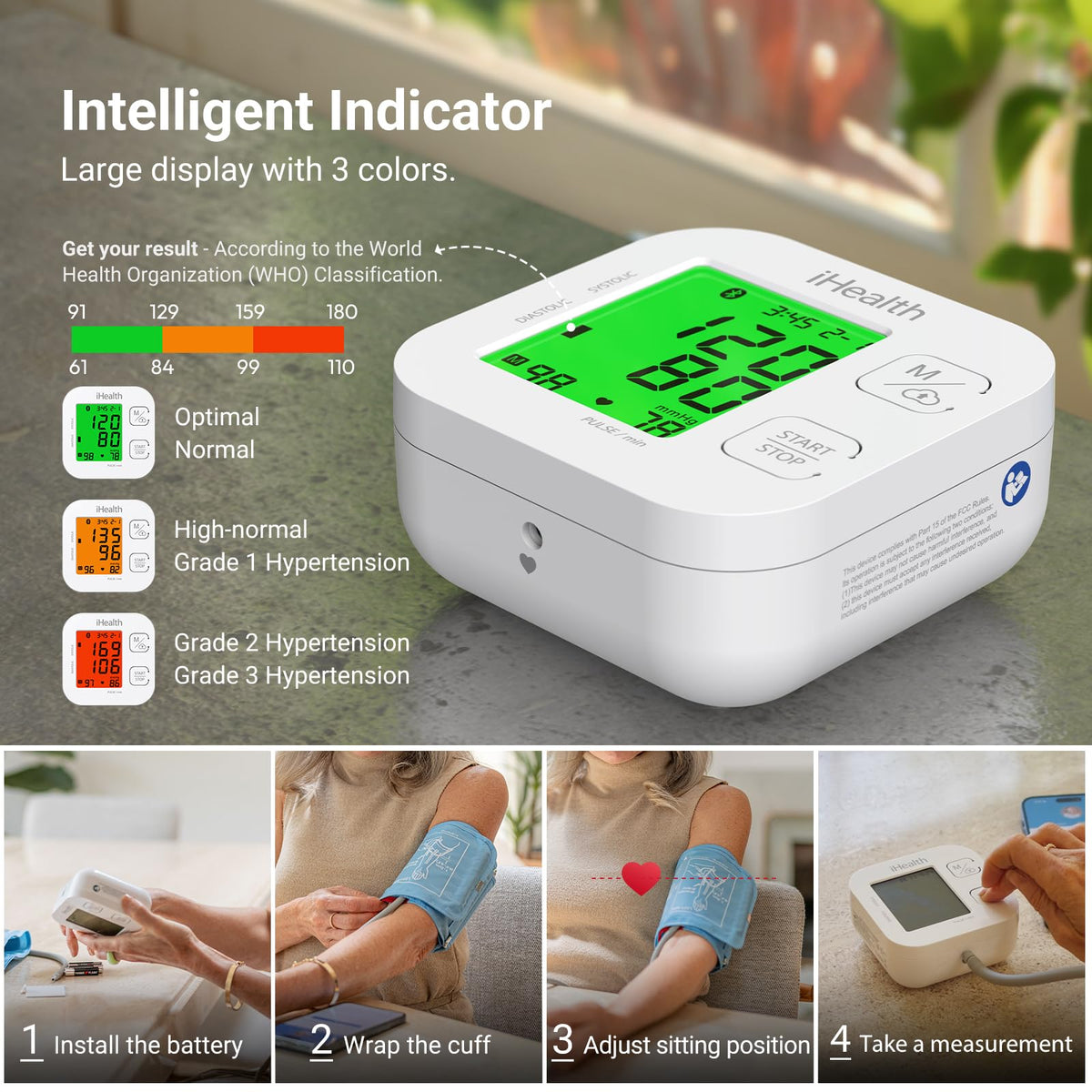 Upper Arm Blood Pressure Monitor with Wide-Range Cuff X31108