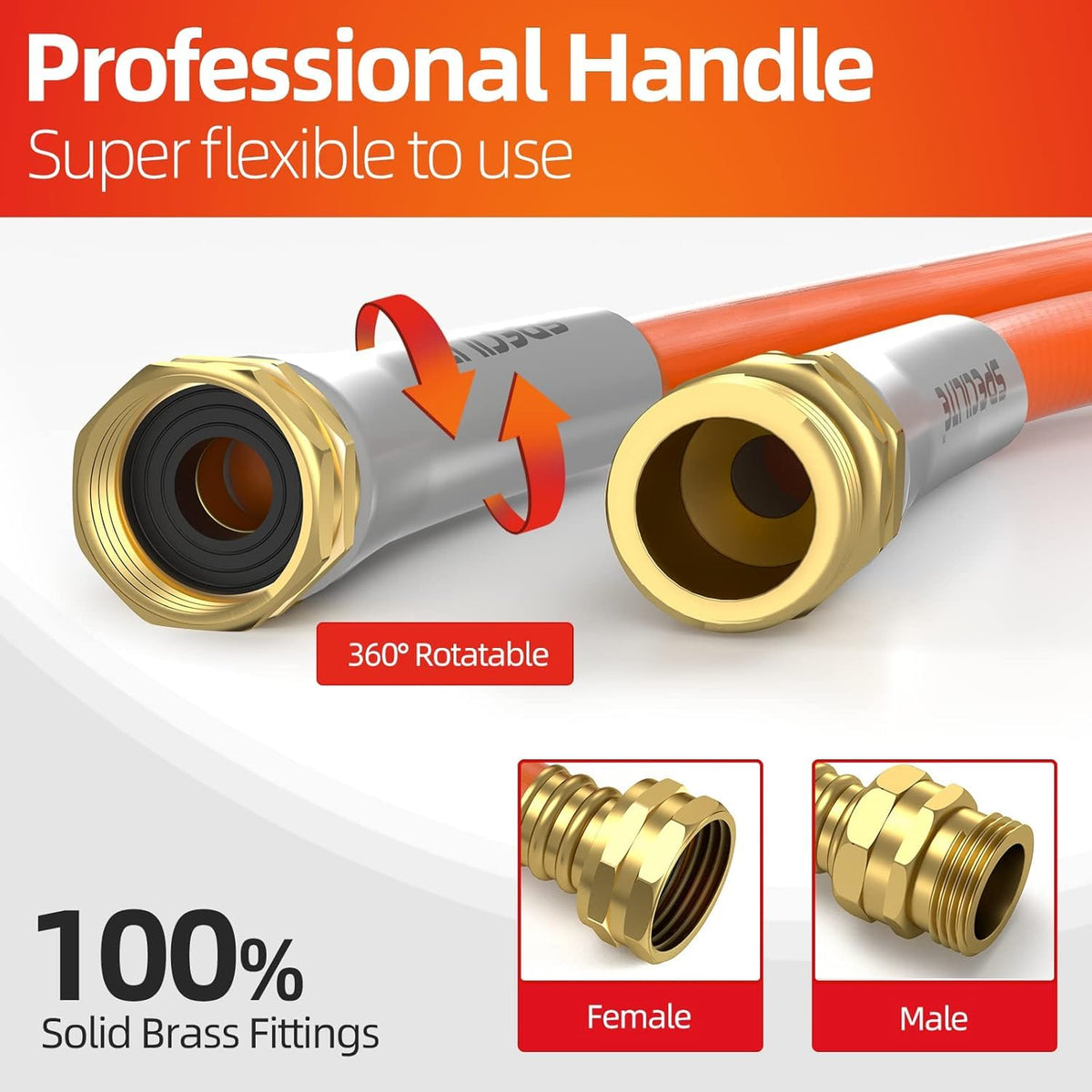 Garden Water Hose 50 ft x 5/8" Heavy Duty Flexible A52450