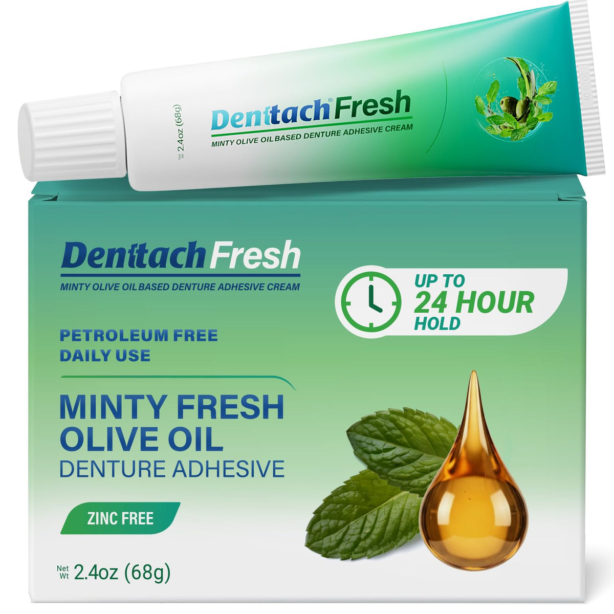 Mint Denture Adhesive Cream, 2.4 Ounce E99719