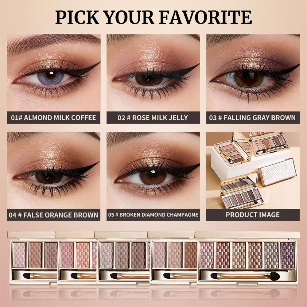 Nude Brown 6 Shade Matte & Shimmer Eyeshadow Palette V407