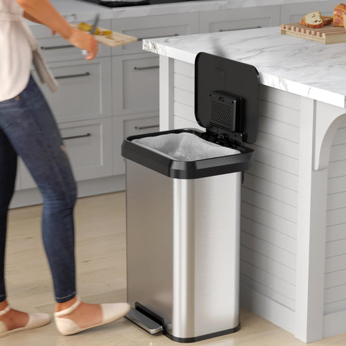 13.2 Gallon Stainless Steel Kitchen Trash Can W340931