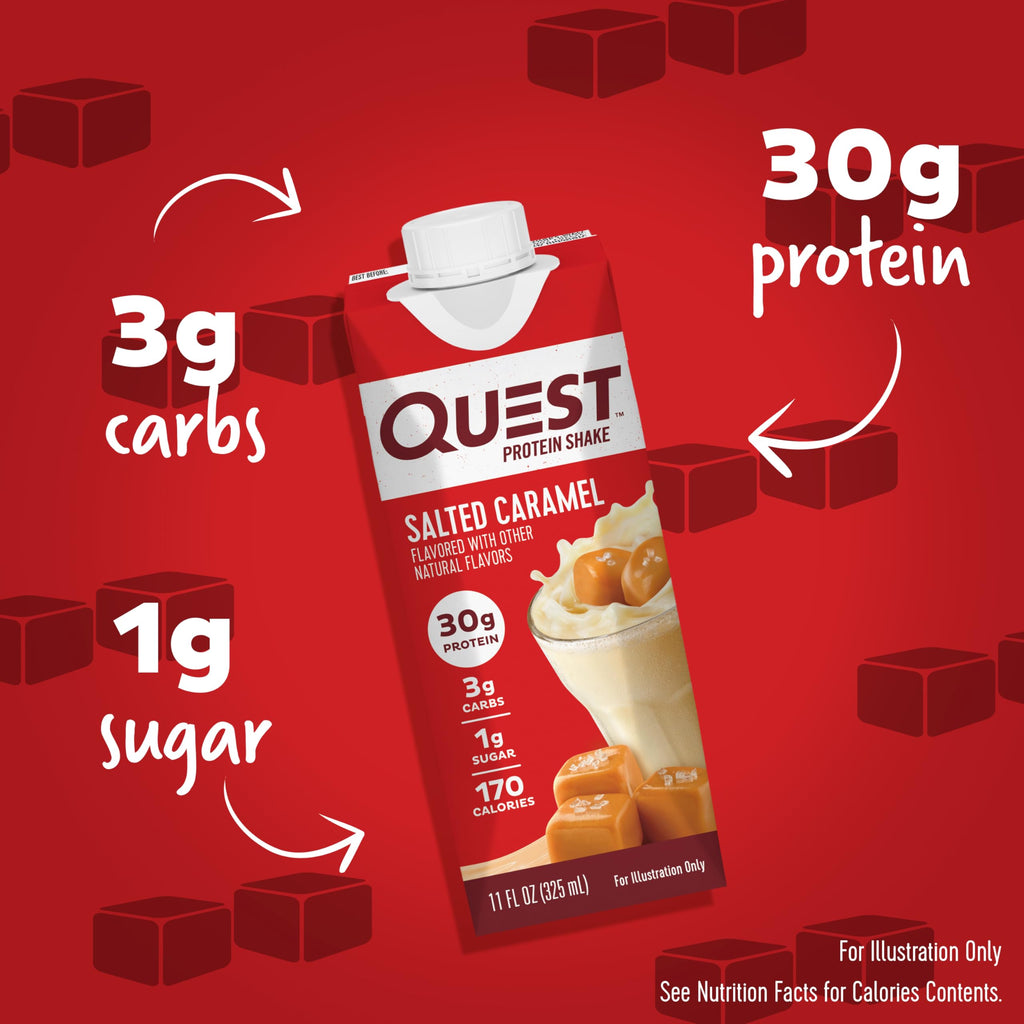 Salted Caramel Protein Shake 4 Count and Chocolate Caramel Pecan Protein Bar 12 Count Z23516