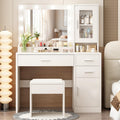 Makeup Vanity Desk Set with LED Lights Mirror Chair N949