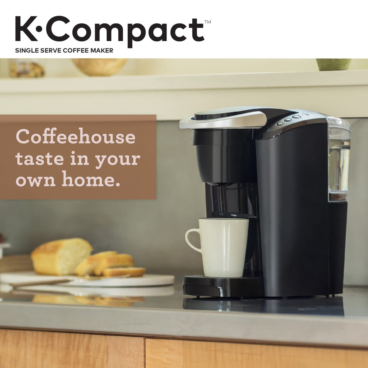 Black Single-Serve Coffee Maker with 3 Brew Sizes D327788