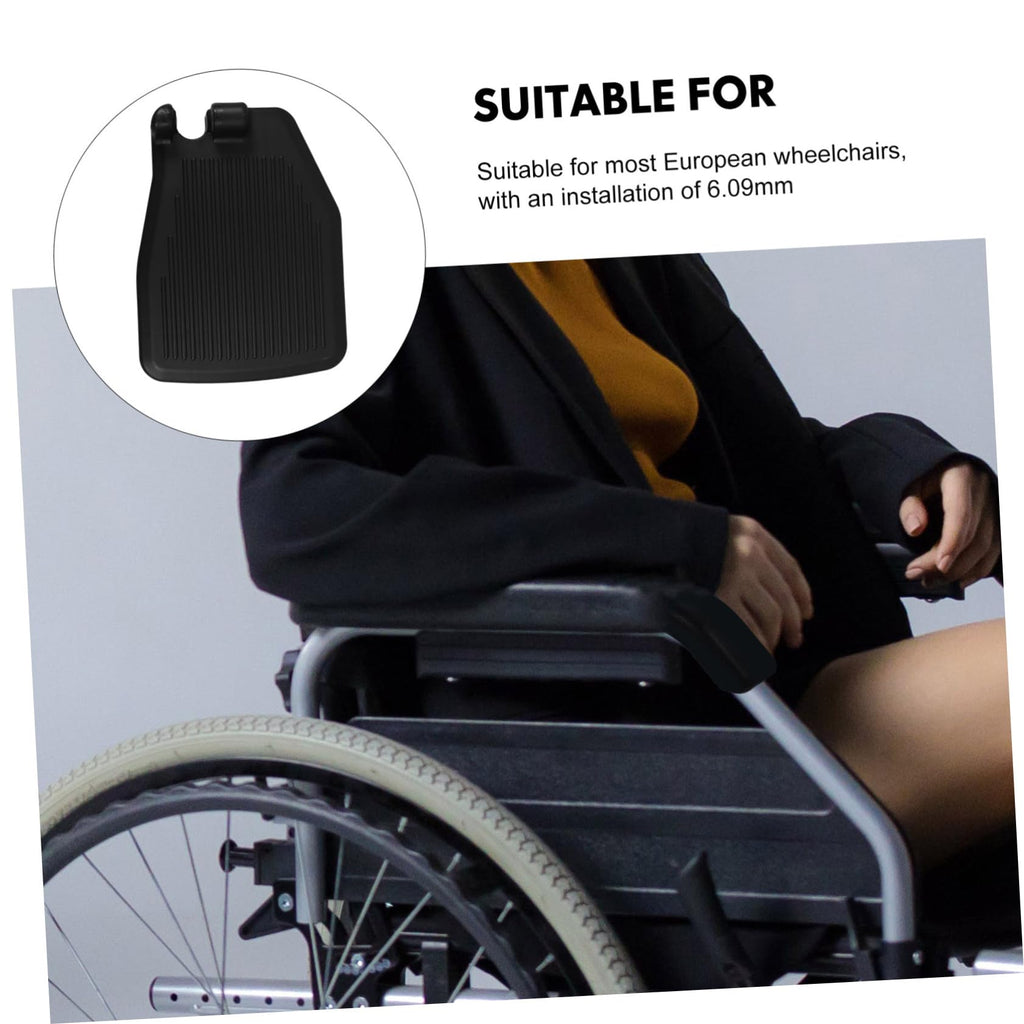 Black Wheelchair Foot Rest 1 Pair Replacement Footplates J865454