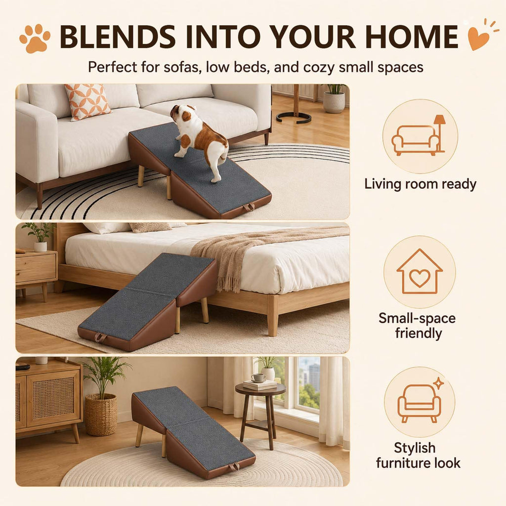 16" H Foldable Wooden Pet Stairs P903