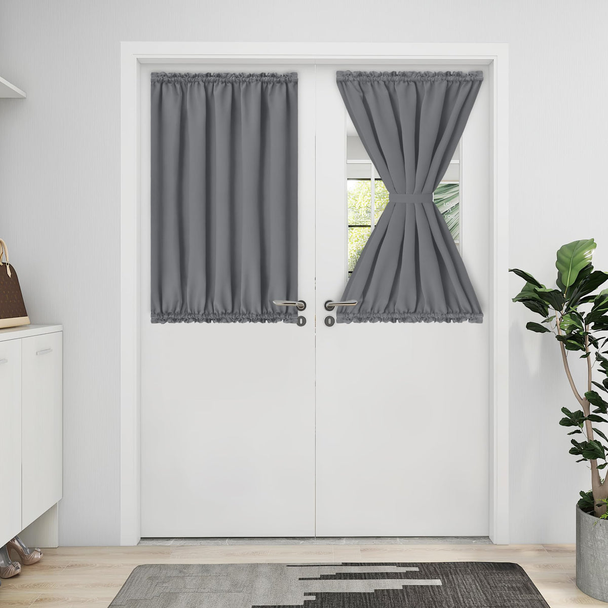 Blackout Door Curtains 1 Panel Gray A125166