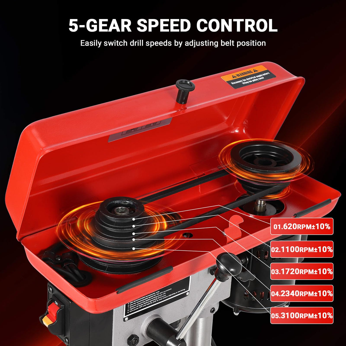 8" Benchtop Drill Press with 5 Adjustable Speeds S48162