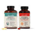 1000mg Omega 3 600mg EPA 400mg DHA 180ct & Vitamin B Complex 150 Softgels G7247
