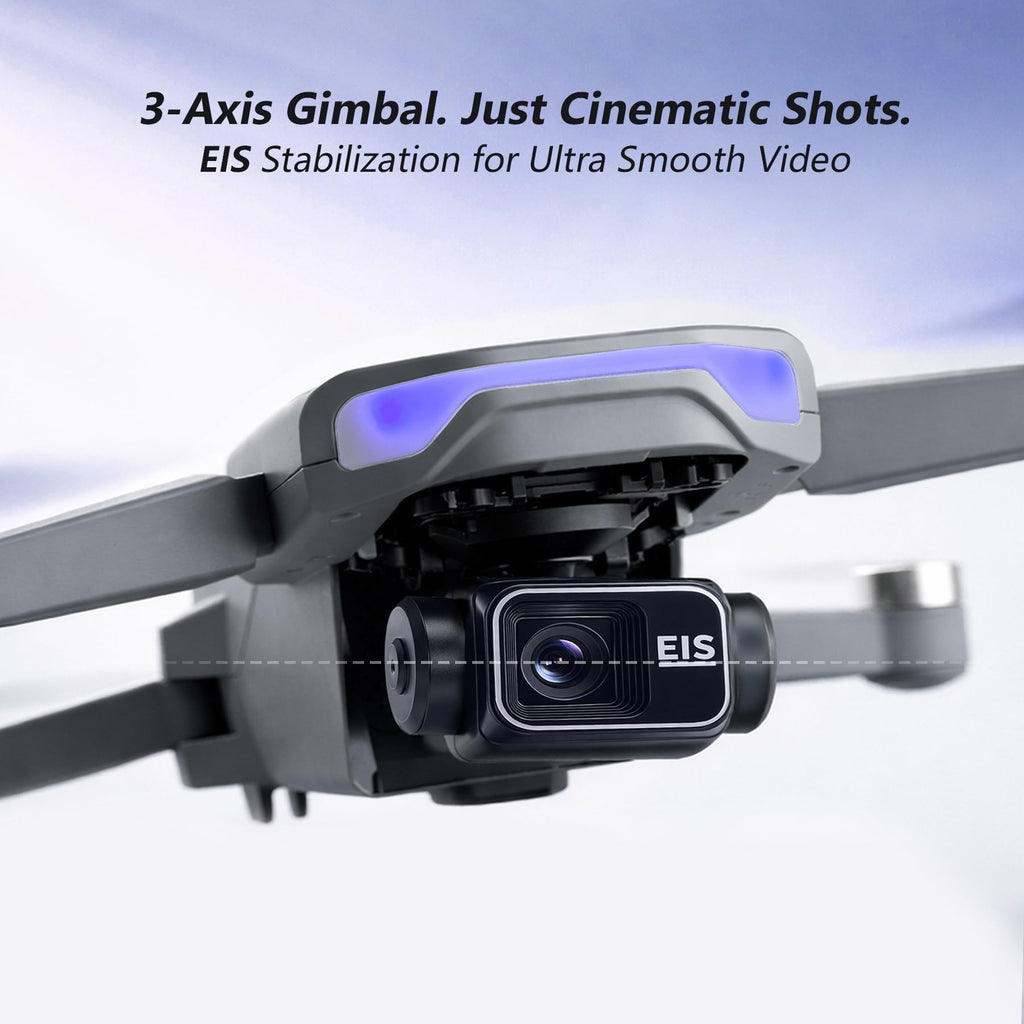 4K Camera GPS Drone with 3 Batteries, 4.5" HD Screen Remote, Foldable RC Quadcopter F96158