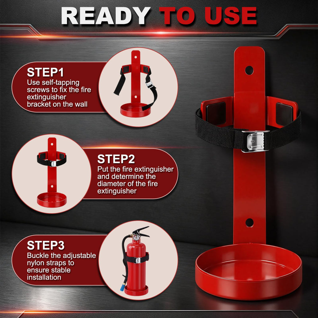 6 Pack 2.5 lb Fire Extinguisher Wall Mount Bracket W200