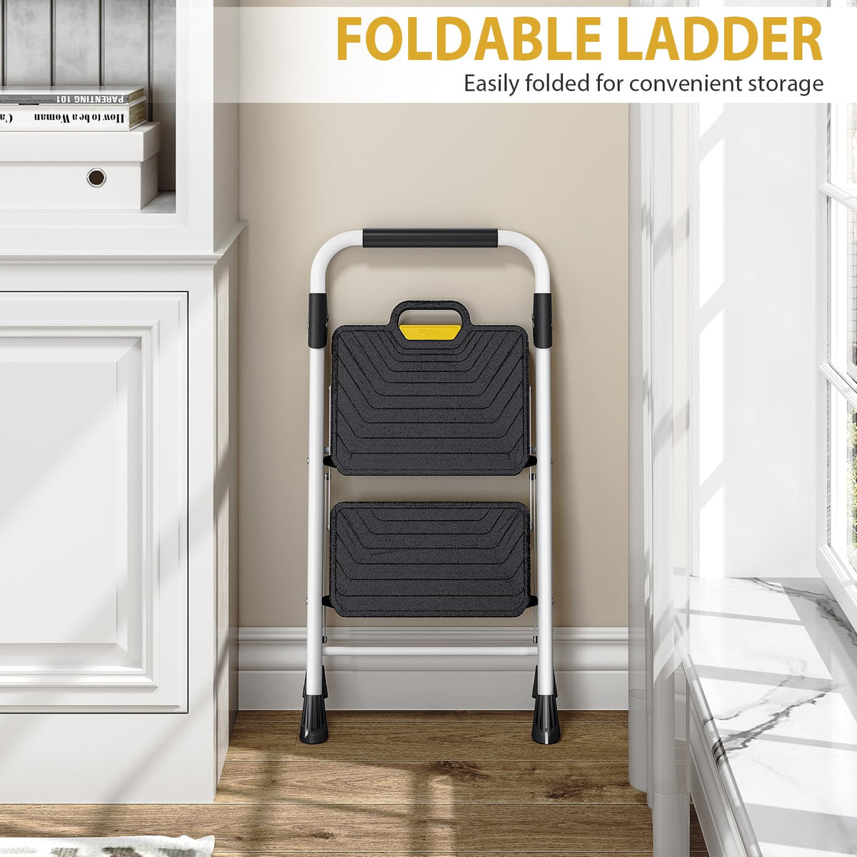 2 Step Folding Step Stool White N76227