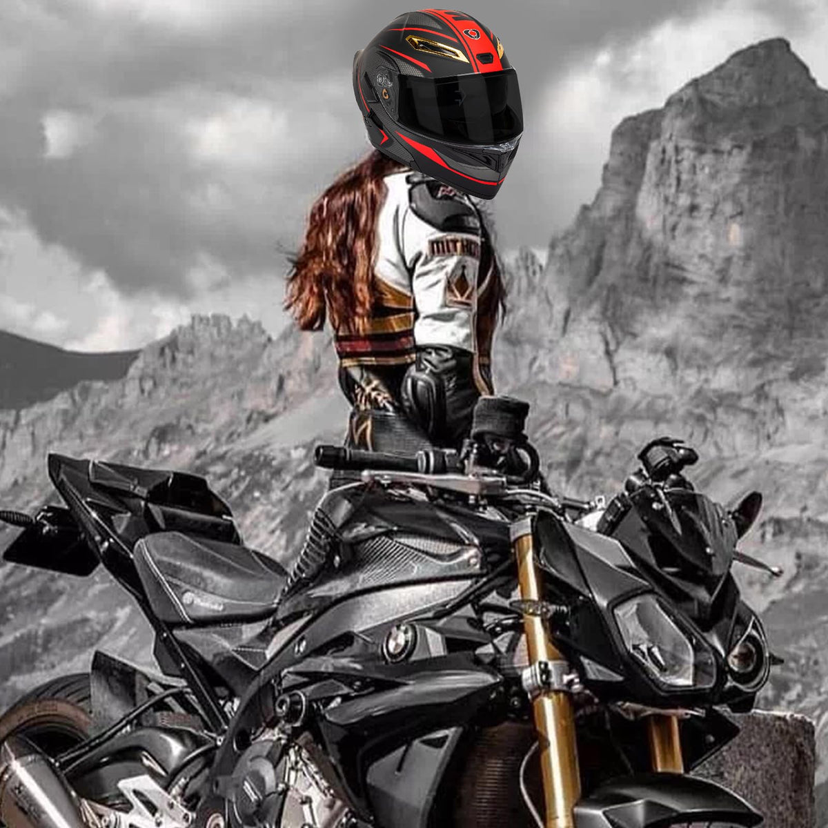 DOT Certified Flip Up Full Face Modular Motorcycle Helmet D3482