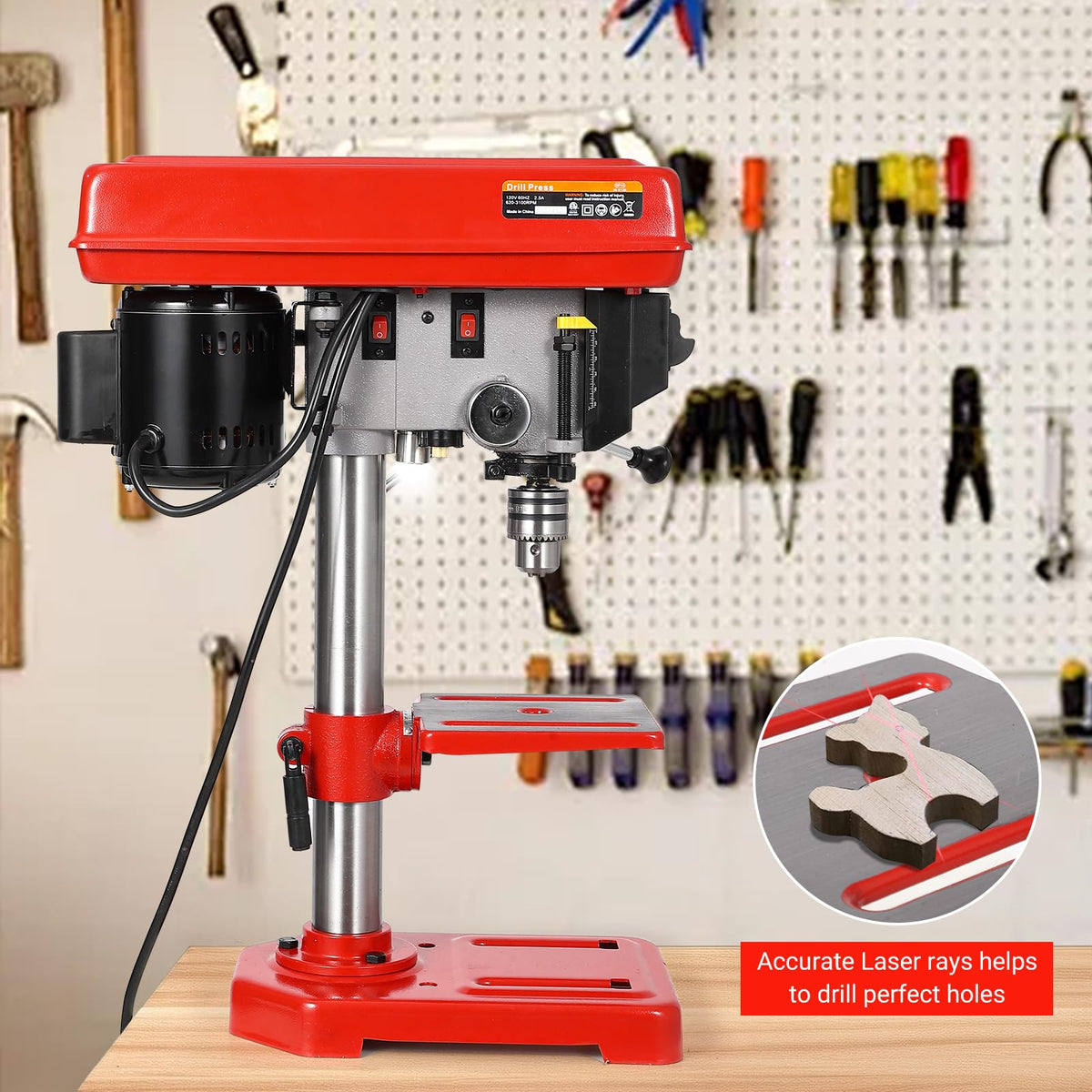 8" Benchtop Drill Press with 5 Adjustable Speeds S48162