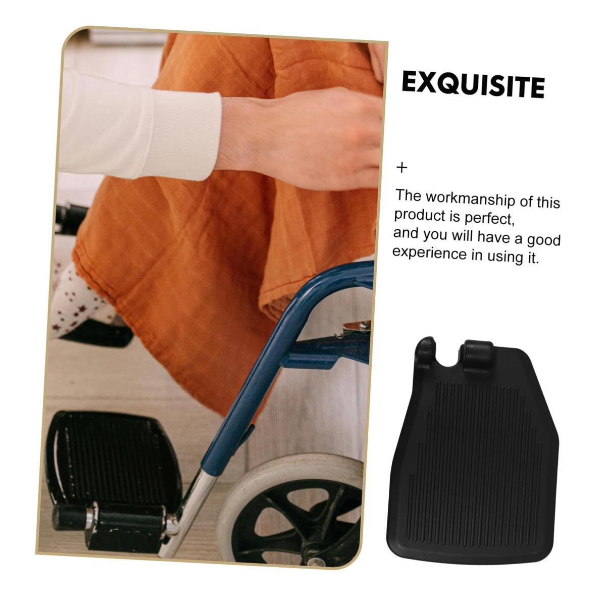 Black Wheelchair Foot Rest 1 Pair Replacement Footplates J865454