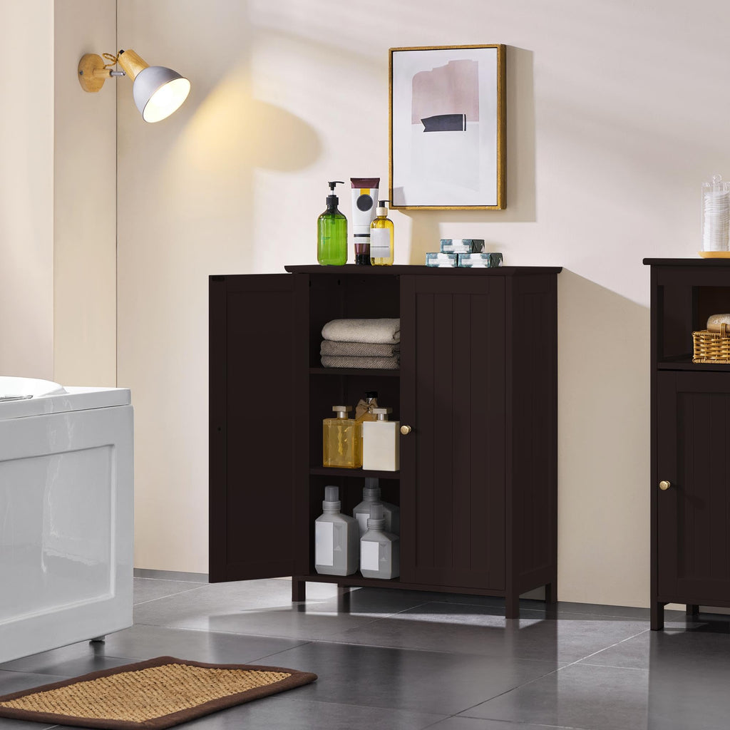Small Espresso Bathroom Storage Cabinet with 2 Doors L50649