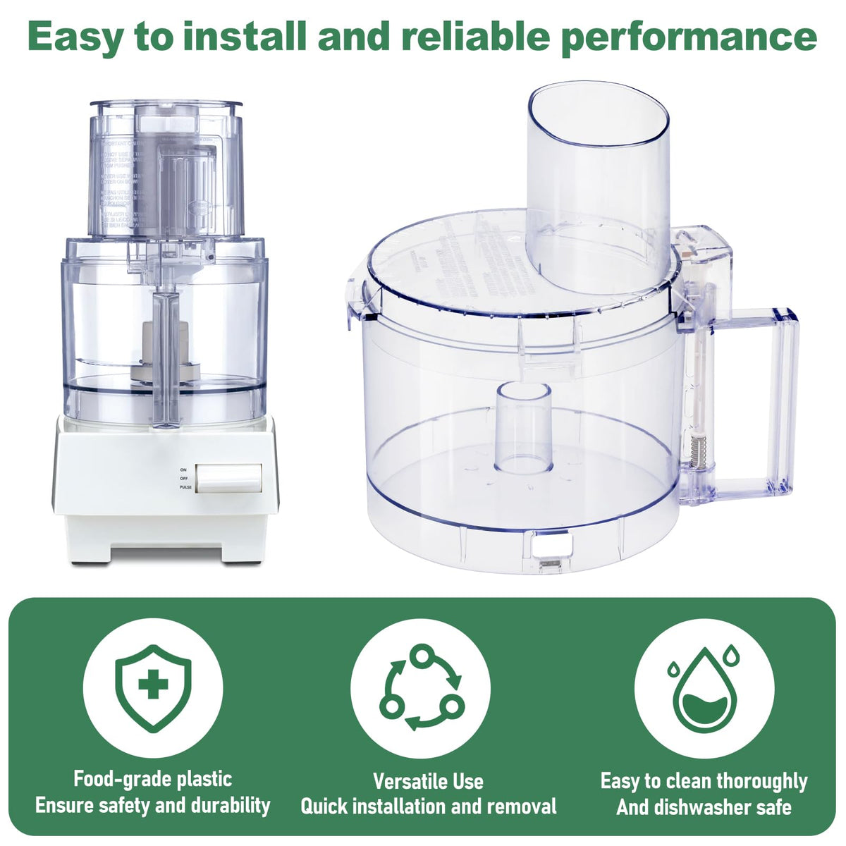 7-cup Food Processor Work Bowl with 4 Locking Tabs Z357274