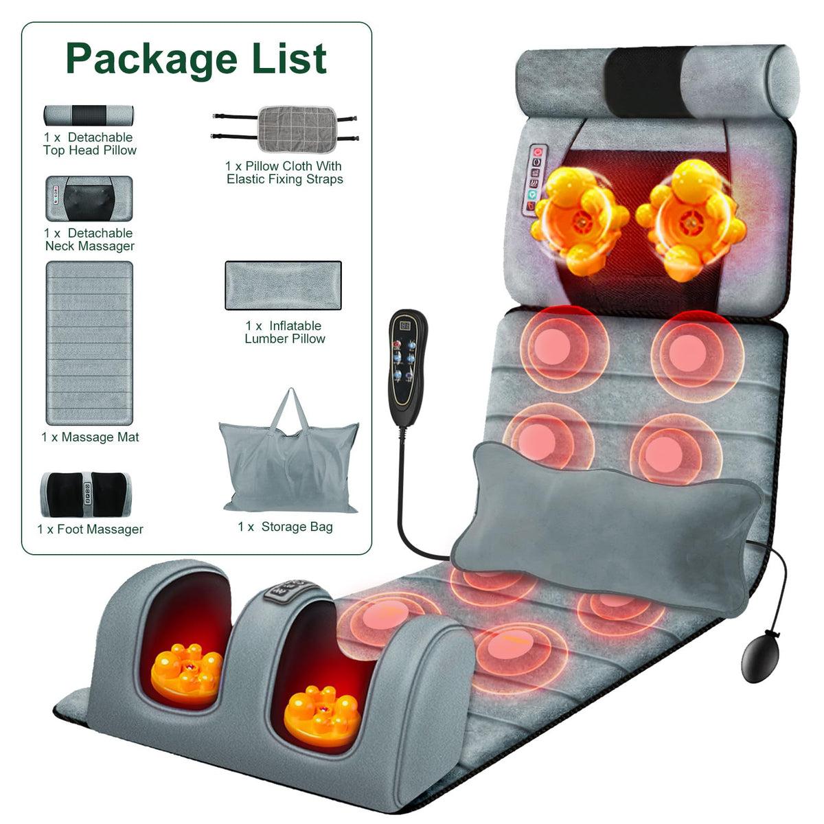 Full Body Massage Mat with Heat A23121