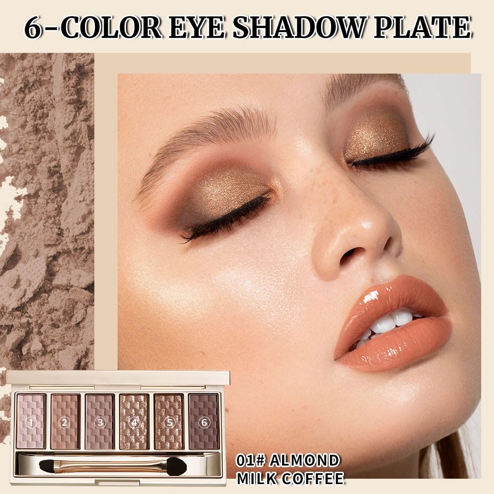 Nude Brown 6 Shade Matte & Shimmer Eyeshadow Palette V407